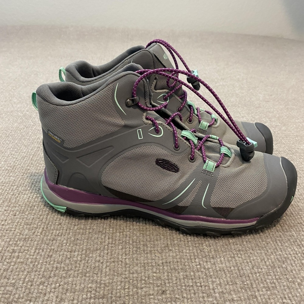 KEEN Snow Boots Mens Sizeโ 7 Gray Mesh Waterproof Hiking Ankle Lace Up Outdoor